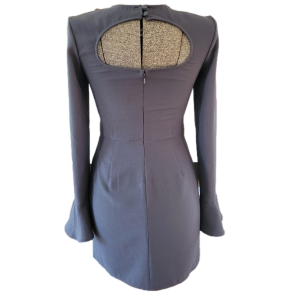 Leith Blue Flare Sleeve keyhole Back Dress-Size Small - Picture 6 of 7